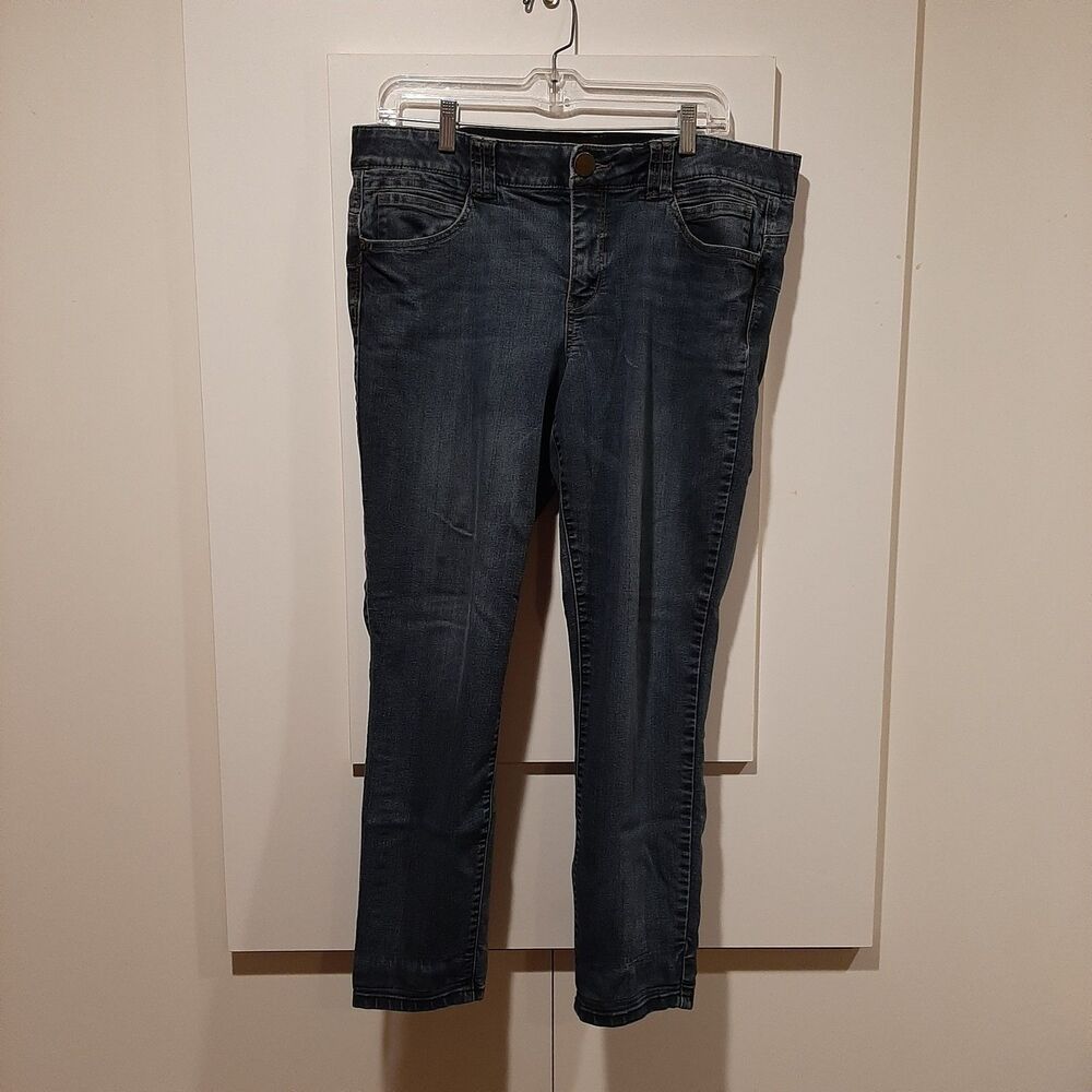 Democracy Jeans Womens 14 AB Technology Skinny Dark Blue Stretch Denim Jeans